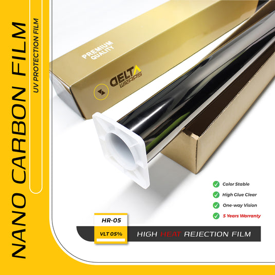 Nano Carbon High Heat Rejection Window Film - VLT 05% for Superior UV Protection and Enhanced Privacy