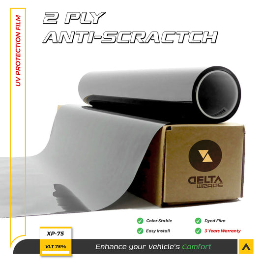 XP Series - 2 Ply Anti-Scratch Car Window Film with VLT 75% for Enhanced Clarity and UV Protection